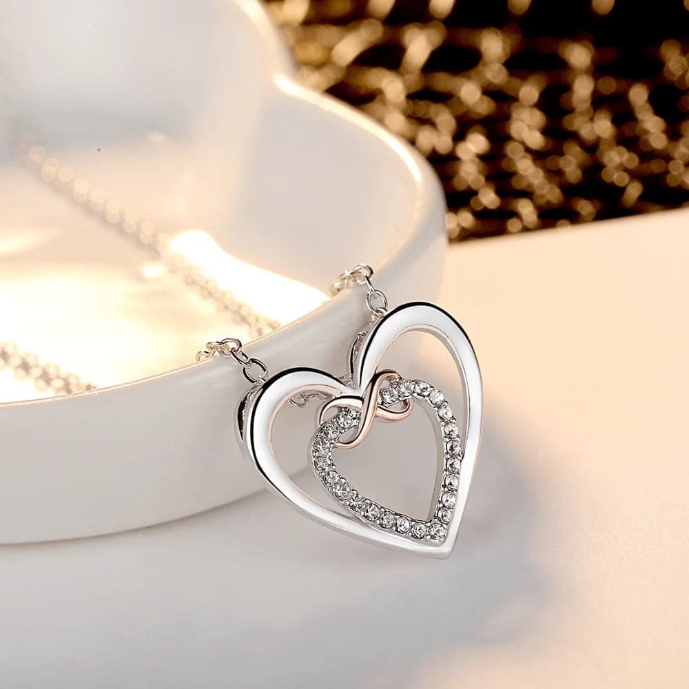 For Granddaughter/Daughter - Two hearts Infinity Necklace