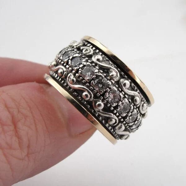 Sterling Silver Carved Gemstone Ring
