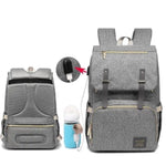 SPLASHBUY Bag/Backpack - Diaper Bag grey upgraded version Diaper Backpack with USB Charging Port 759478467043 17707248-grey-upgraded-versio