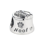 Splashbuy Jewelry -Beads Dog Bowl 925 Sterling Silver I Love My Pet Dog Bead Charm for Bracelets 7861730-dog-bowl