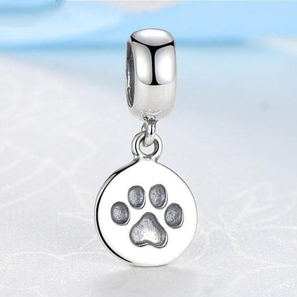 Splashbuy Jewelry -Beads Footprint Dangle 925 Sterling Silver I Love My Pet Dog Bead Charm for Bracelets 7861730-footprint-dangle