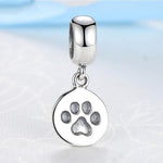 Splashbuy Jewelry -Beads Footprint Dangle 925 Sterling Silver I Love My Pet Dog Bead Charm for Bracelets 7861730-footprint-dangle
