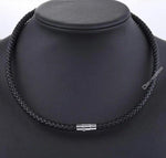 SPLASHBUY Necklace - Leather 6mm Black / 16inch 40cm Braided Leather Necklace for Men 4575179-6mm-black-16inch-40cm