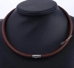 SPLASHBUY Necklace - Leather 6mm Brown / 16inch 40cm Braided Leather Necklace for Men 4575179-6mm-brown-16inch-40cm