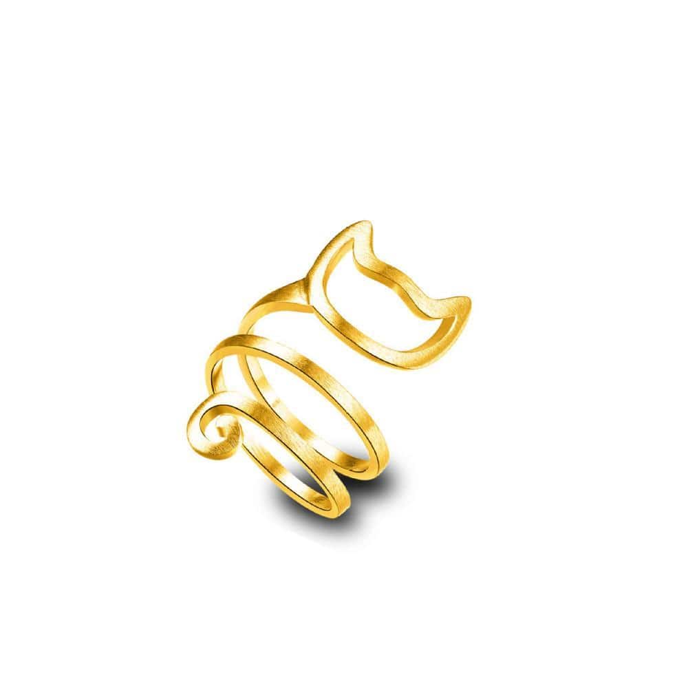 Splashbuy Ring - Cat Gold Cat Wrap Ring 5494656-resizable-2