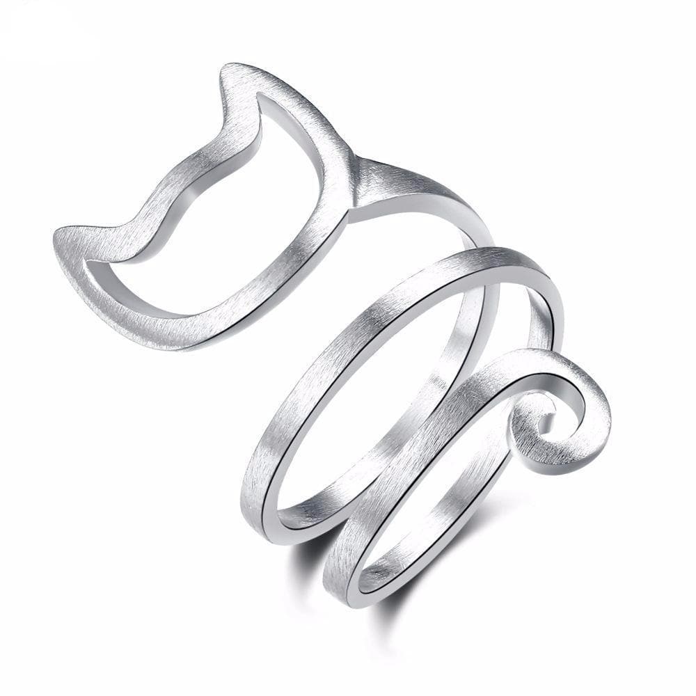 Splashbuy Ring - Cat Silver Cat Wrap Ring 5494656-resizable-1