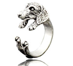 Splashbuy Ring - Dog Antique Silver Realistic Dachshund Dog Wrap Ring 2093403-resizable