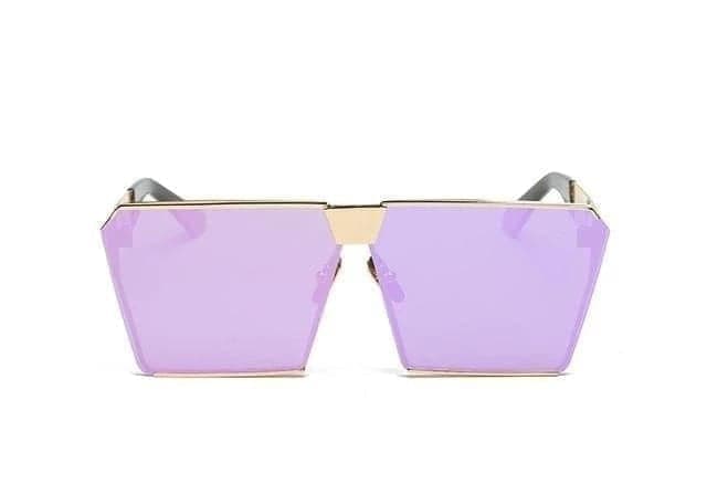 Splashbuy Sunglasses gold purple Steampunk Square Sunglasses X284-goldpurple