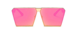 Splashbuy Sunglasses gold red Steampunk Square Sunglasses X284-goldred